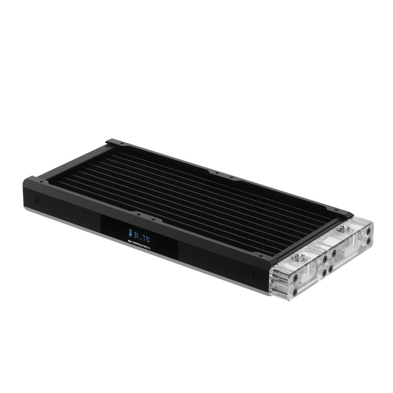 Barrowch Chameleon Fish Series Removable 240mm Radiator with Display Screen PMMA Edition - Black - مبرد